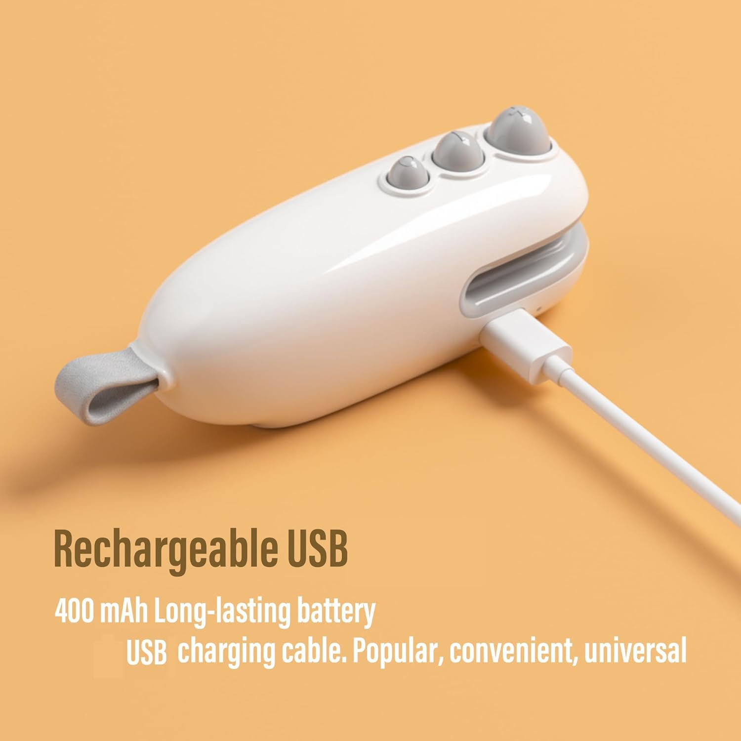 IKEEPVOX Mini Bag Sealer with Cutter &ndash; Rechargeable Handheld Heat Sealer Machine | Magnetic Design for Food Freshness & Snack Crispness | Portable, USB Charging, White (Kitchen, Travel, Pantry)​ image number 4