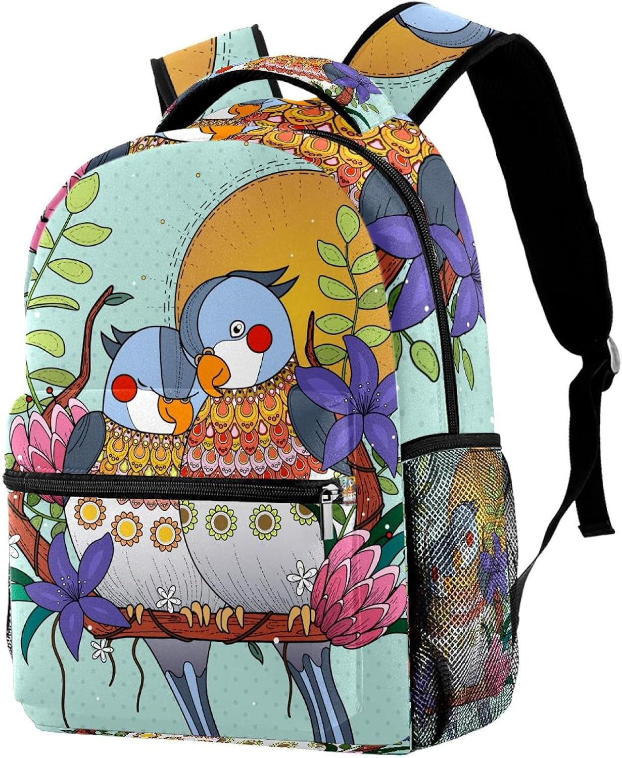 Parrots Animal Backpack Students Shoulder Bags Travel Bag College School Tote Backpacks image number 2