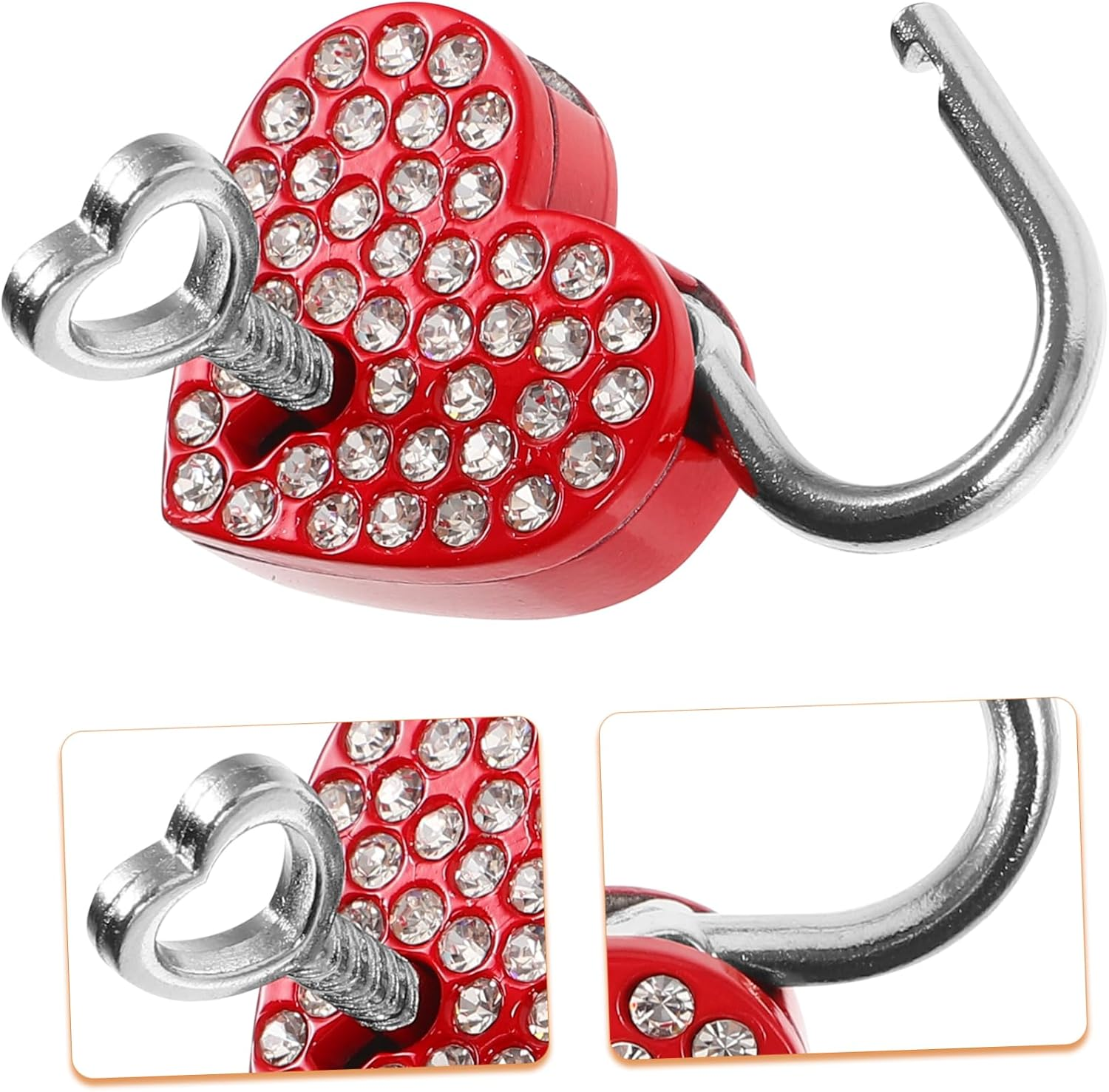 WHAMVOX 2Sets Heart Shaped Lock Keys Locks Small Padlock Couple Travel Padlocks for Luggage Suitcase and Backpack Locking image number 4
