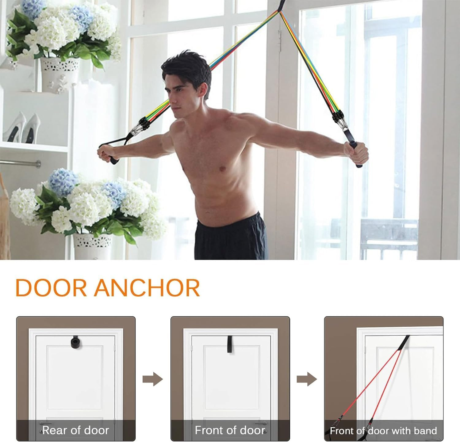 Annuoyi Exercise Resistance Bands，Resistance Bands Set，Polygon Resistance Bands with Latex Handles,For Esistance Training、 Physical Therapy、Home Workouts