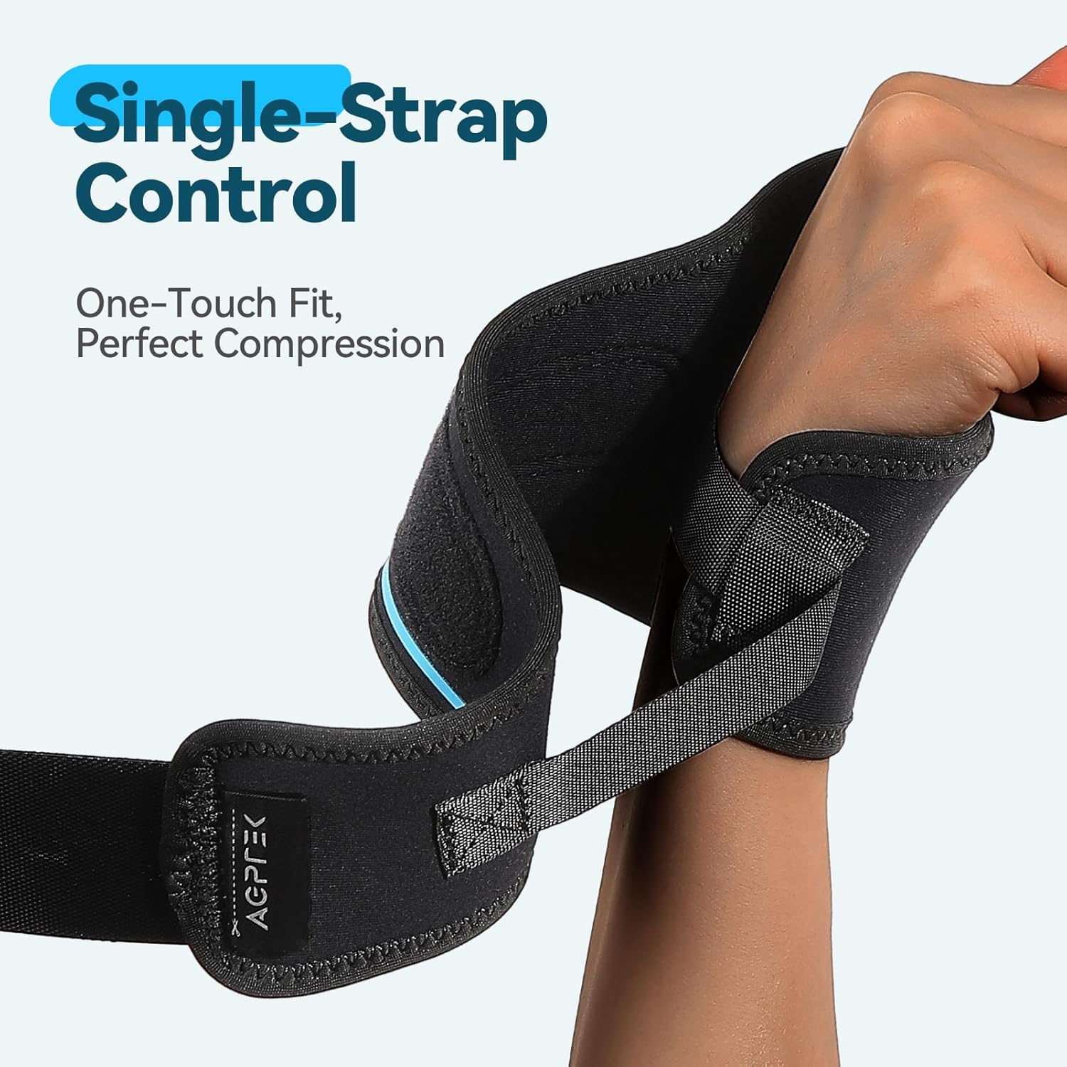 AGPTEK Breathable Wrist Support for Tendon Relief & Mild Carpal Tunnel, Ultralight Arthritis Wrist Brace with Soft Fabric, No Splint for Office Gym Tennis, One Size Fits Most (13-20Cm) (Right) image number 5