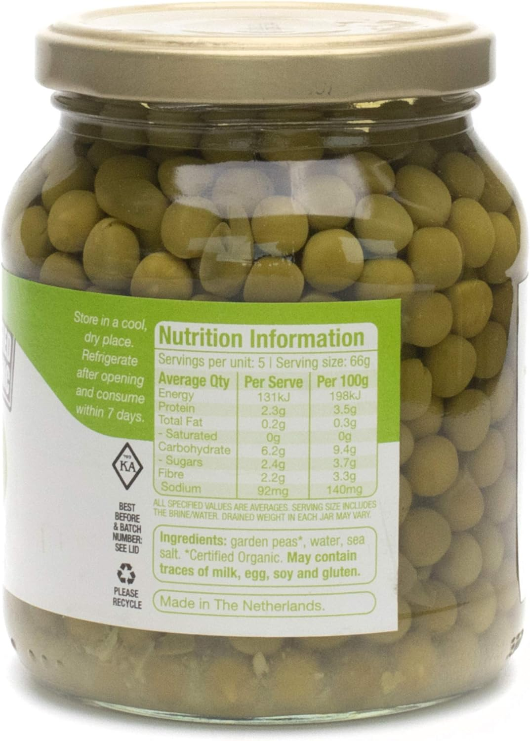 Absolute Organic Organic Garden Peas, 350G