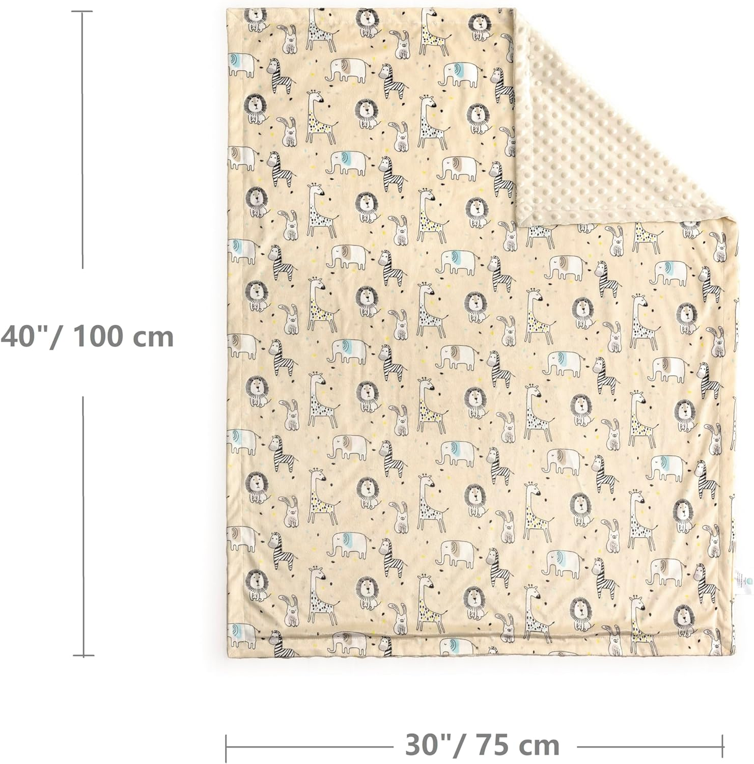 CREVENT 76X102Cm Cozy Soft and Warm Mink Baby Blanket, Packing with Ribbon for Newborn Infant Toddler'S Crib Cot Stroller, for All Season Use (Zoo) image number 6