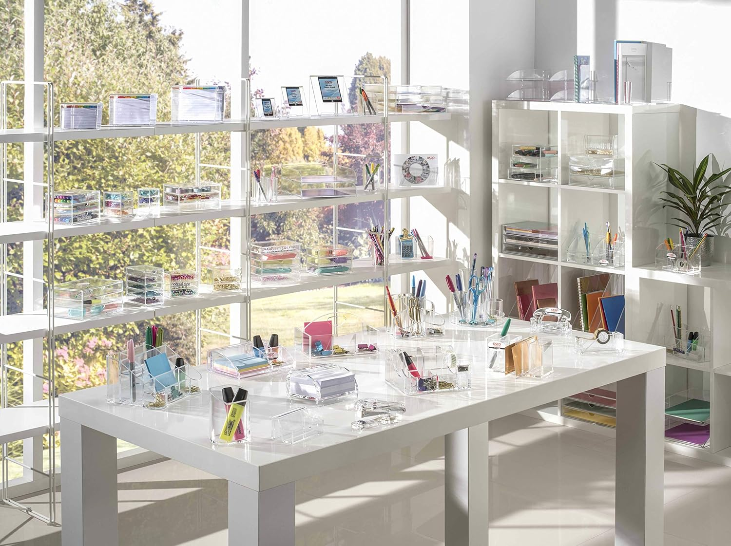 OSCO Clear Acrylic Desk Organiser, Clear (Small) image number 3