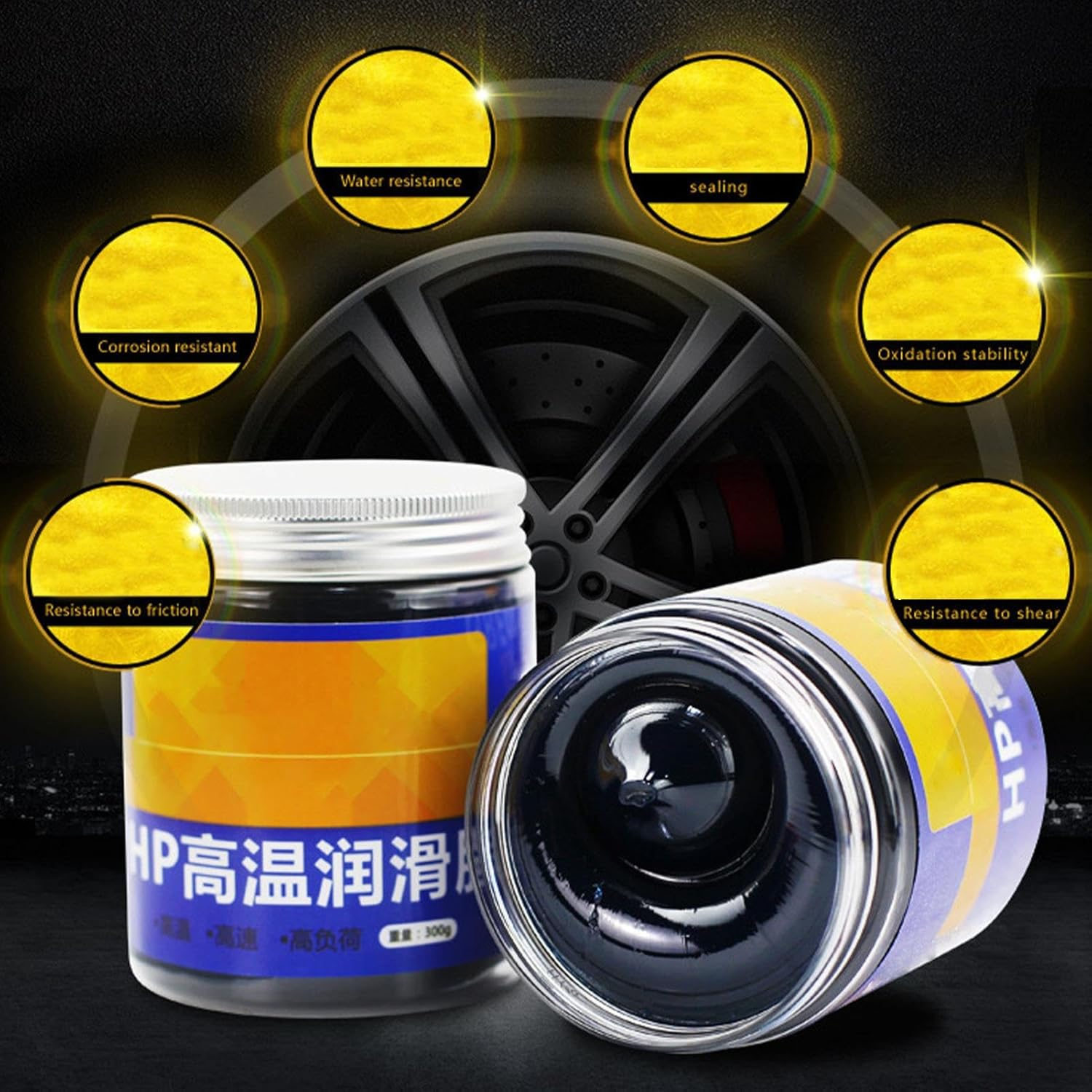 High Temp Grease | Bike Bearing Grease 300G,High-Temperature Butter Car Lubricating Oil for Brake Chains Motors Hinges Engines Hammer Industrial Daily Home Garage Mechanical image number 2