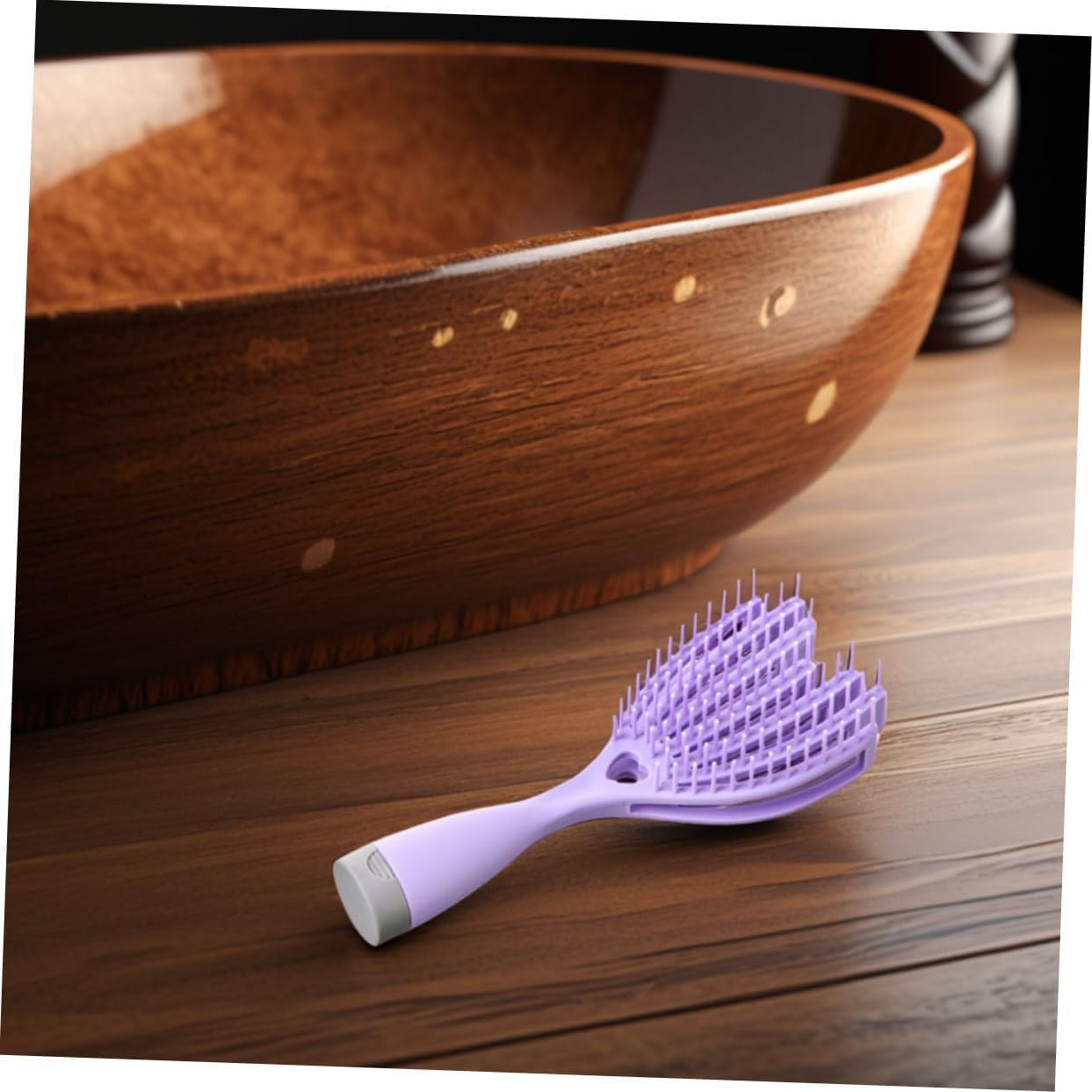NULYLU 2Pcs Massage Comb for Women Wet Hair Brush Curly Hair Brush Detangler Hairbrush Builtin Mirror Storage image number 3