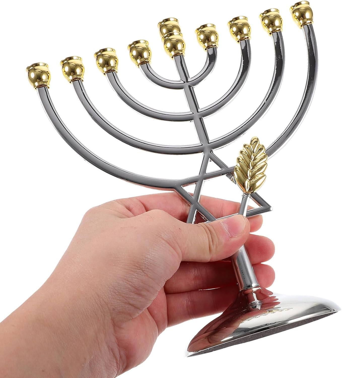 MAGICLULU 9 Branch Menorah Candle Holder,Jewish Candle Holder Candle Stand Candlestick 9 Arm Candlestick Holder Ceremony Candlelight for Chanukah image number 1