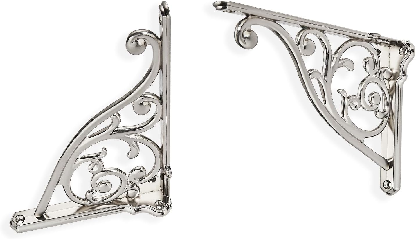 Heavy Duty Solid Stand,5 Inch 2 Pack Iron Gray,Right Angle Wall Panel Support Bracket,Decorative Shelf Bracket,Heavy Duty Vintage,Wall Mount Support DIY - Shelf Hardware Included image number 6