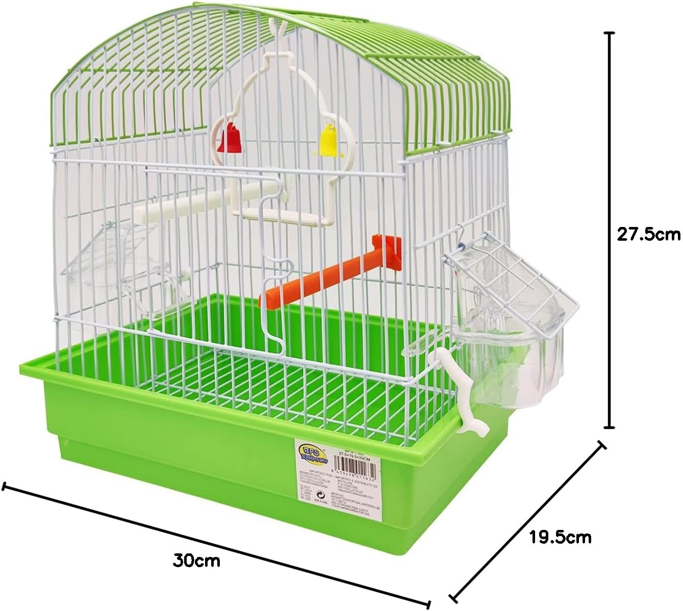 BPS BPS-1163 Metal Bird Cage Small Cage with Feeding Bowl and Drinking Bucket Swing Colour Random 27.5 X 19.5 X 30 Cm image number 5