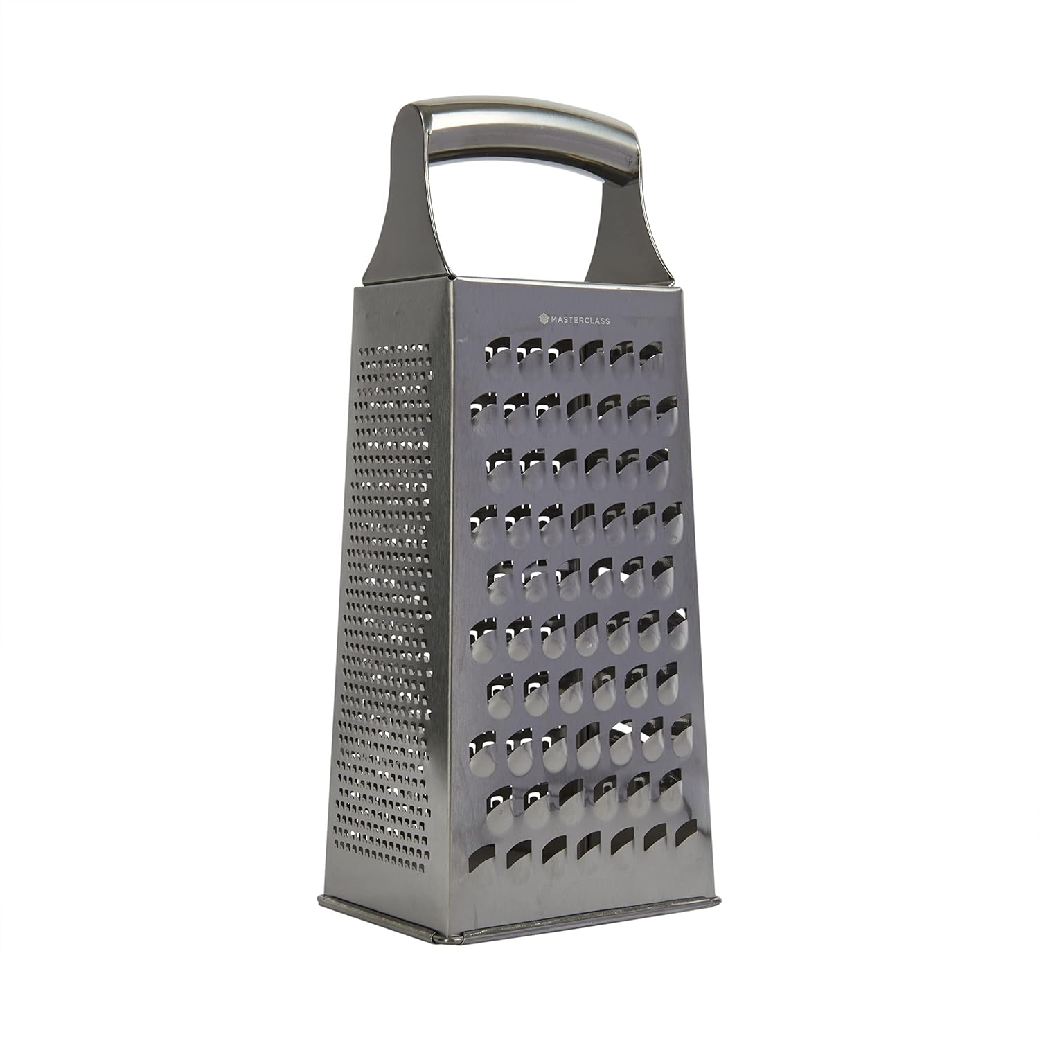 Masterclass Acid-Etched Stainless Steel Box Grater with Handle, 24 Cm (9.5"), Silver image number 4