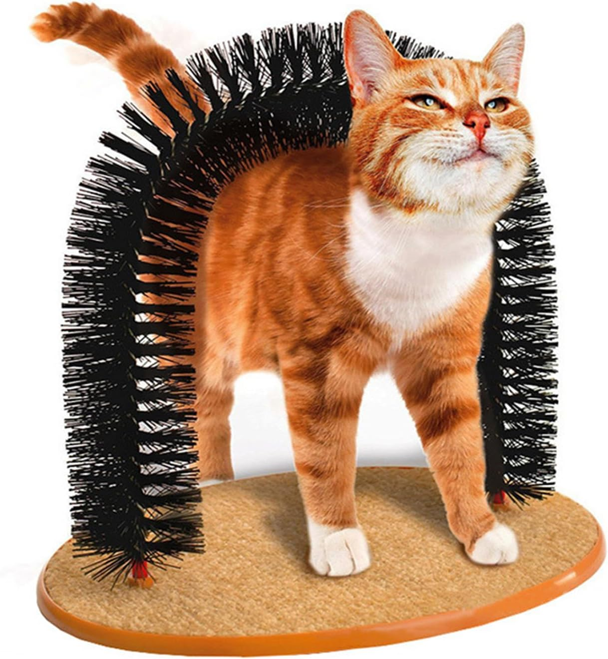 Esenlong Cat Scratching Brush, Cat Hair Removal Rubbing Brush, Arc Shape Cat Self-Care Brush, Cat Massager Scratch image number 6