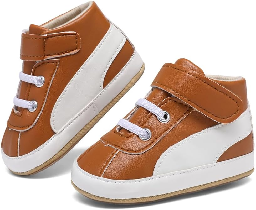 Baby Shoes Boys Girls Infant Sneakers PU Leather Non-Slip Soft Rubber Sole Toddler Crib First Walker Shoes image number 3