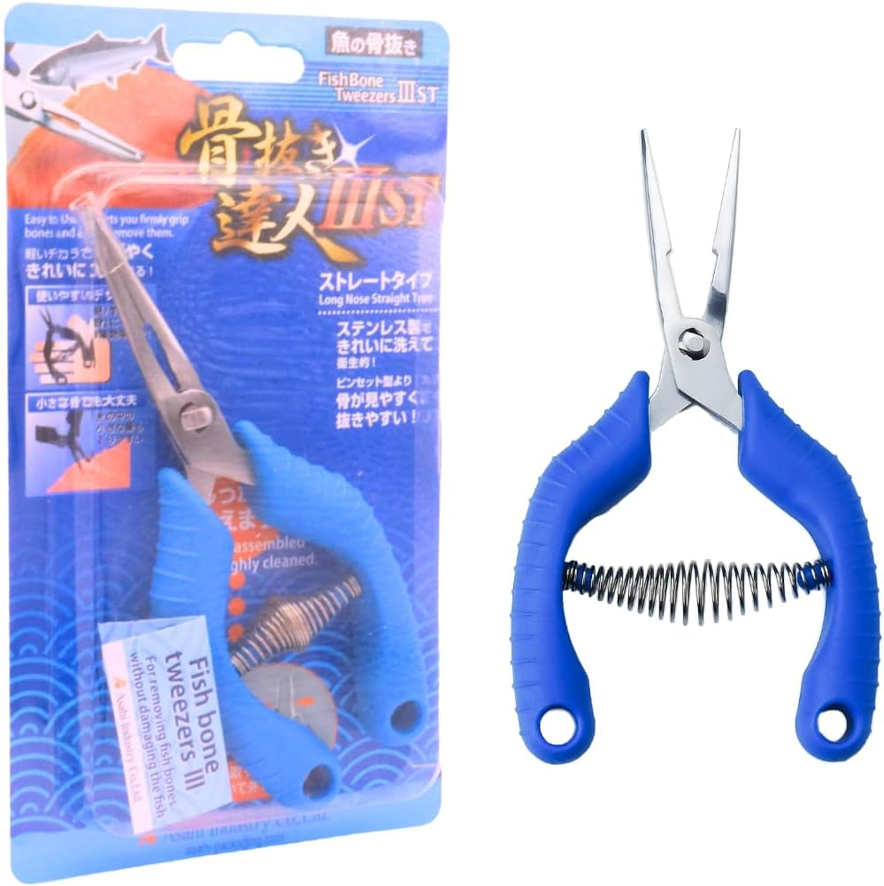 Asahi Stainless Fish Bone Tweezers Ⅲ Straight Long Nose Type[Japan Import] image number 4