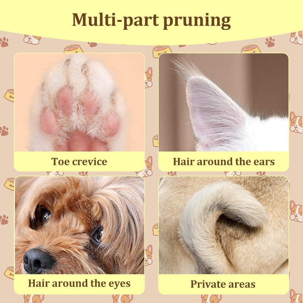 2024 Upgrade Micro Precision Trimmer, Multifunctional Pet Hair Clippers with LED Light, Low Noise Waterproof Rechargeable Paw Trimmer for Paws, Ears, Rump, Face, Eyes