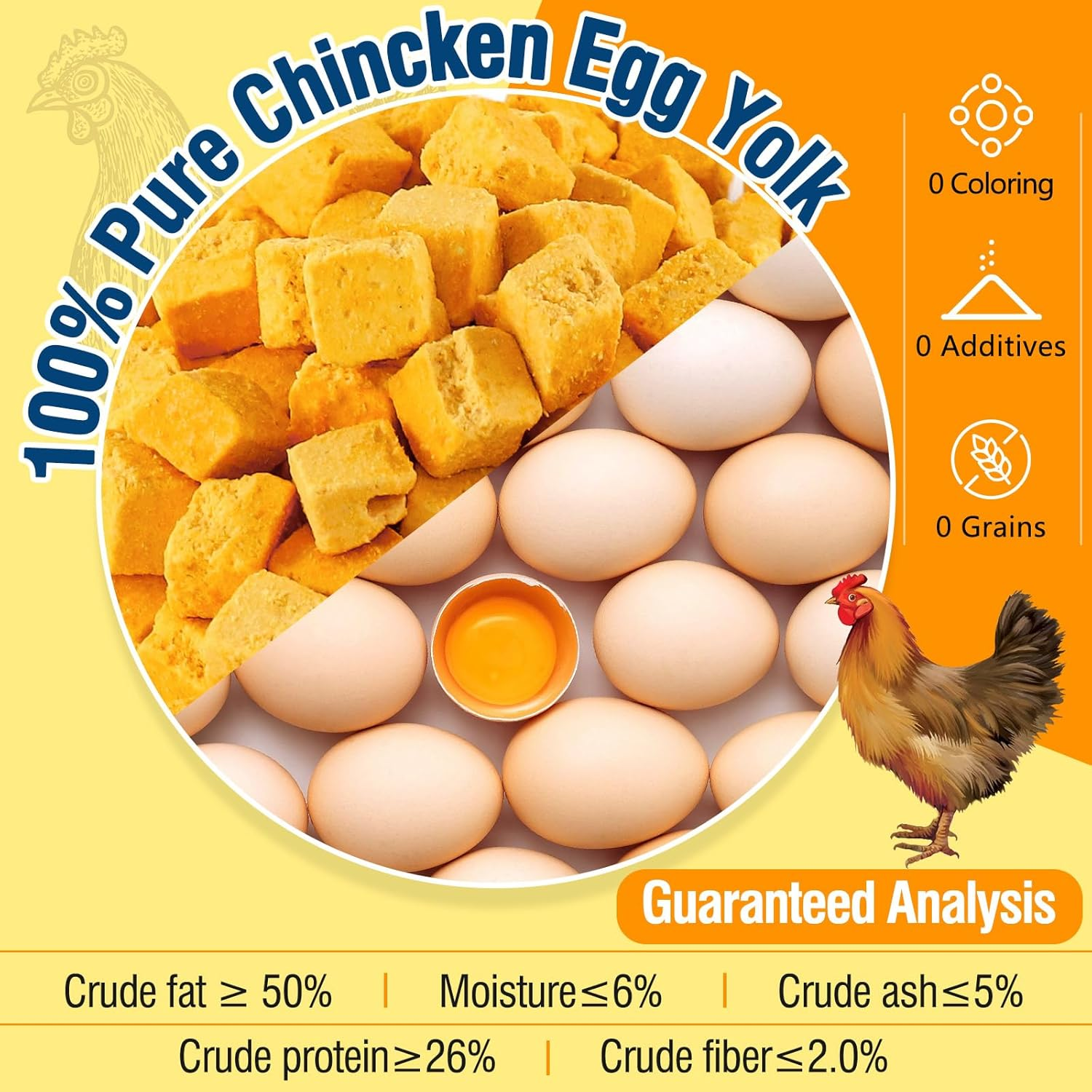 Glopawear Freeze-Dried Egg Yolk Treats &ndash; Pure Single-Ingredient Protein Snacks, Supports Skin & Coat Health &ndash; Healthy Crunchy Rewards for Cats & Dogs, Perfect for Training-100G image number 1