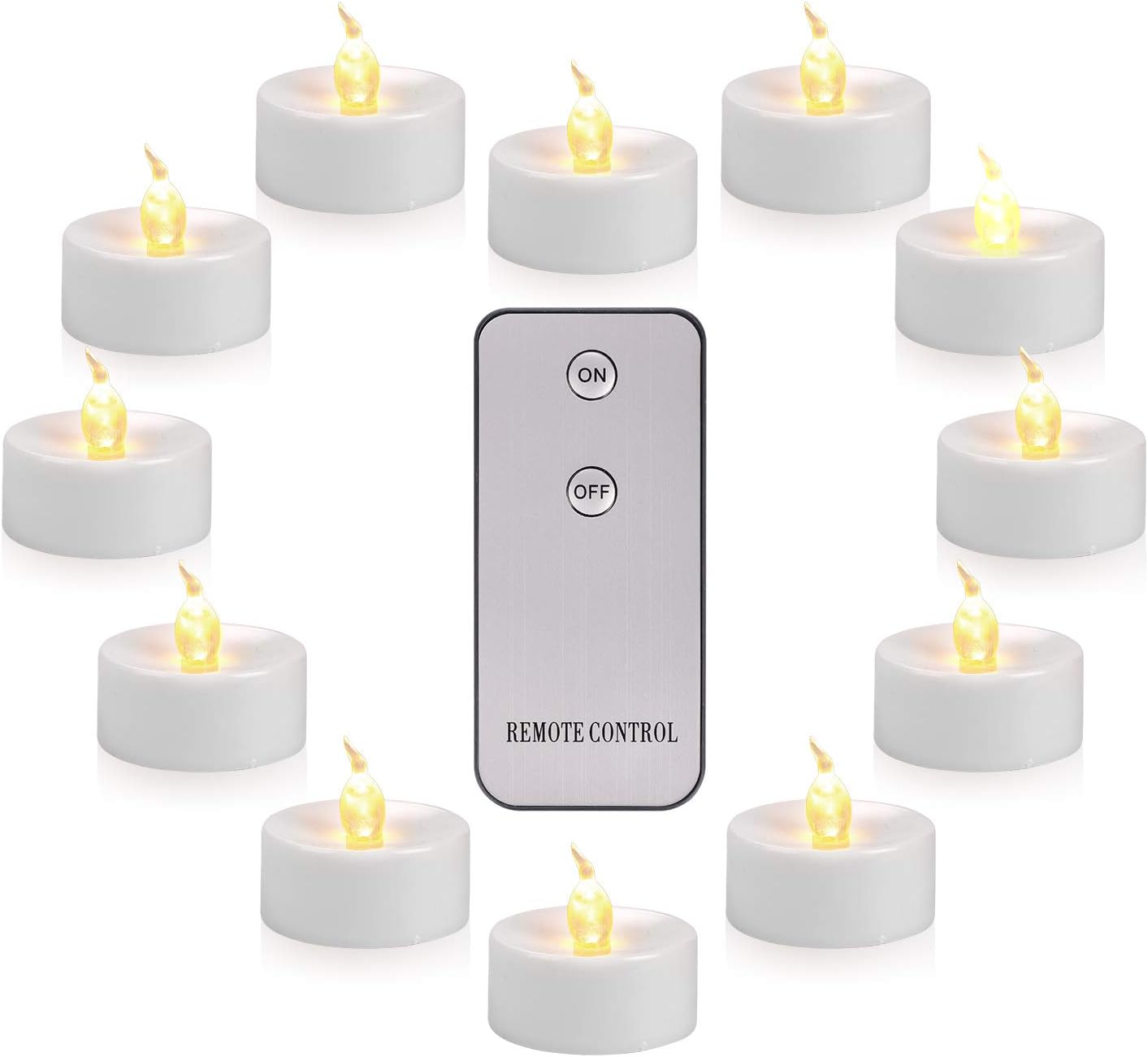 Actpe LED Tea Light, Flameless Flickering Tealight with Remote Control, Long Lasting Battery Operated LED Tealights Candle for Seasonal & Festival Celebration Pack of 12 image number 5