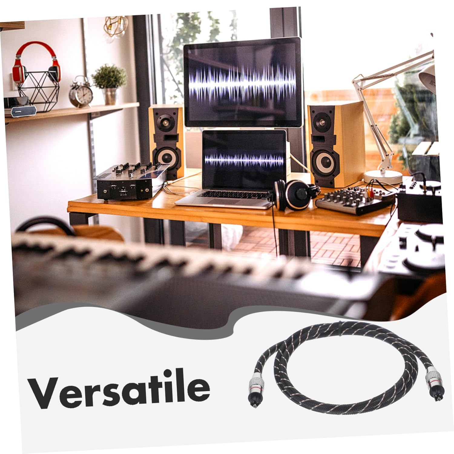 SECFOU Optical Fiber Audio Cable Digital Spdif Output Cord for Home Theater Tv Home Office Use image number 2