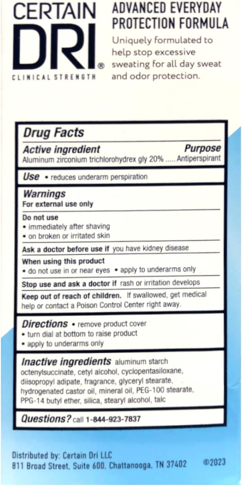 CERTAIN DRI Everyday Strength Clinical, Antiperspirant/Deodorant, Morning Fresh Solid 2.6 Oz (Pack of 3) image number 5