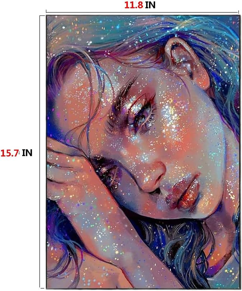 JININQ Diamond Art Painting Kits 5D DIY Diamond Art Painting Kits for Adults Diamond Dots Diamond Art Kits Diamond Gem Art Crafts for Home Wall Decor DIY Gift-12X16Inch (Girl) image number 6