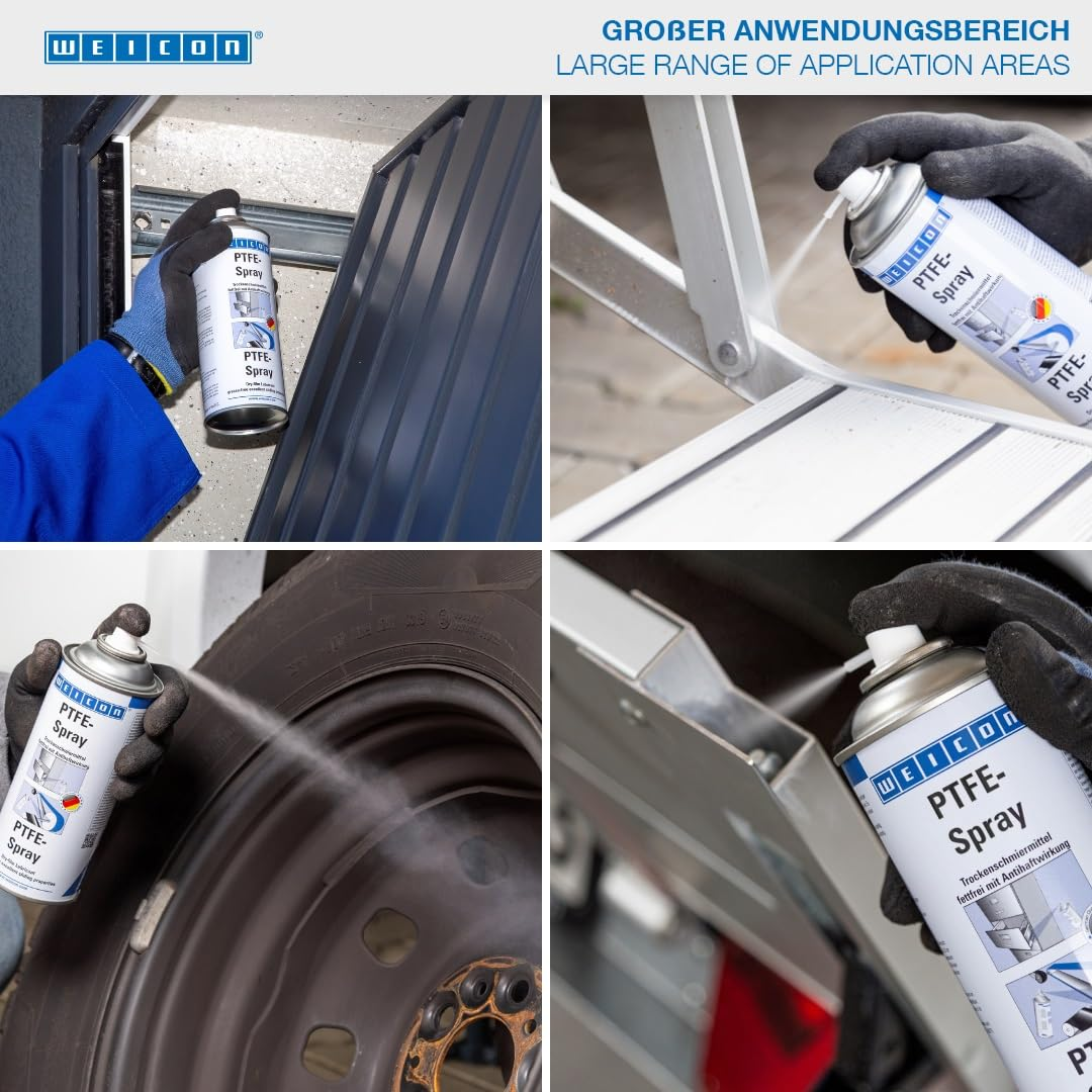 Weicon PTFE Spray 400Ml | Dry Lubricant with Non-Stick Effect | Grease-Free | White image number 3
