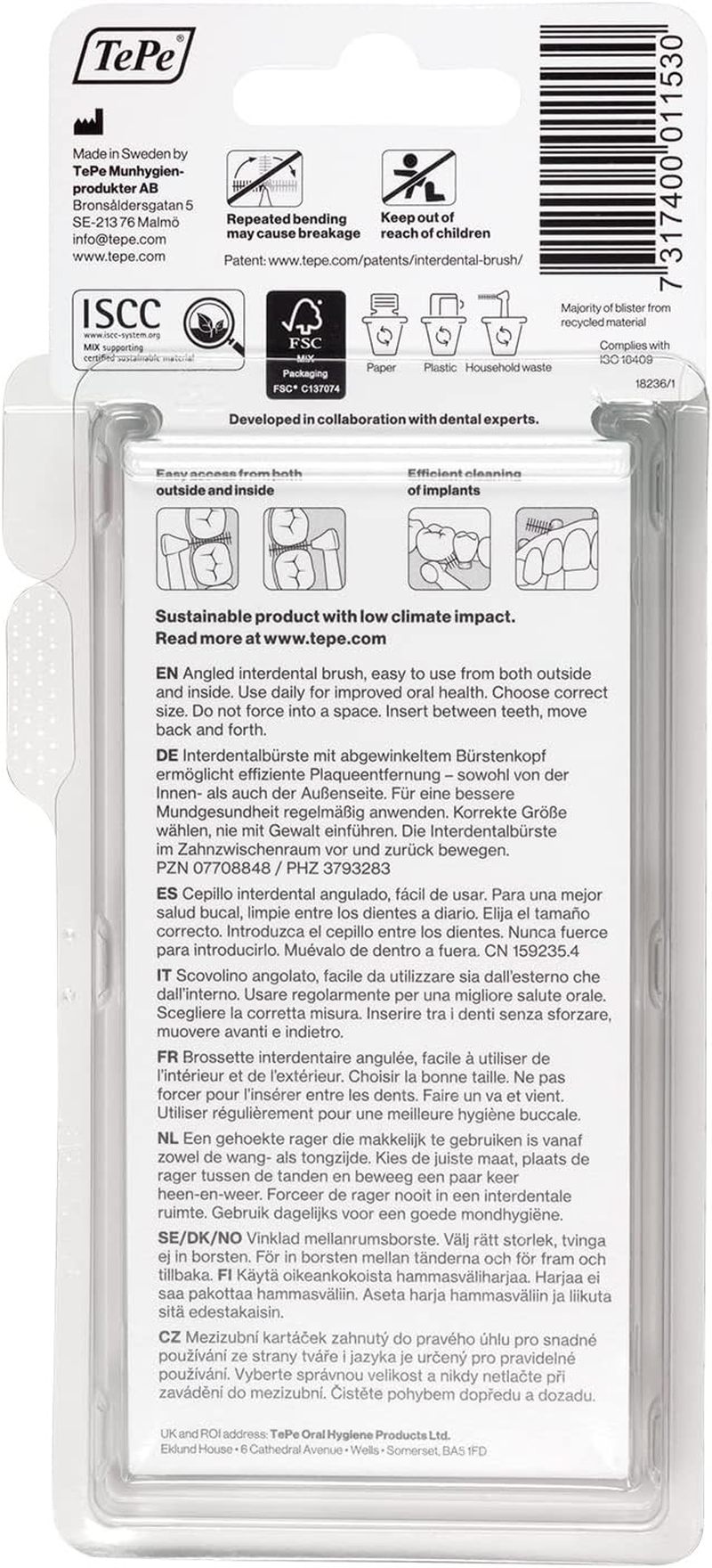 Tepe Interdental Brush Angle, Red, 0.5Mm/Iso 2, 6Pcs, Interspace Cleaning, Plaque Remover for Teeth for Narrow Gaps, Ensures Strong Gums and Teeth (Pack of 2) image number 5