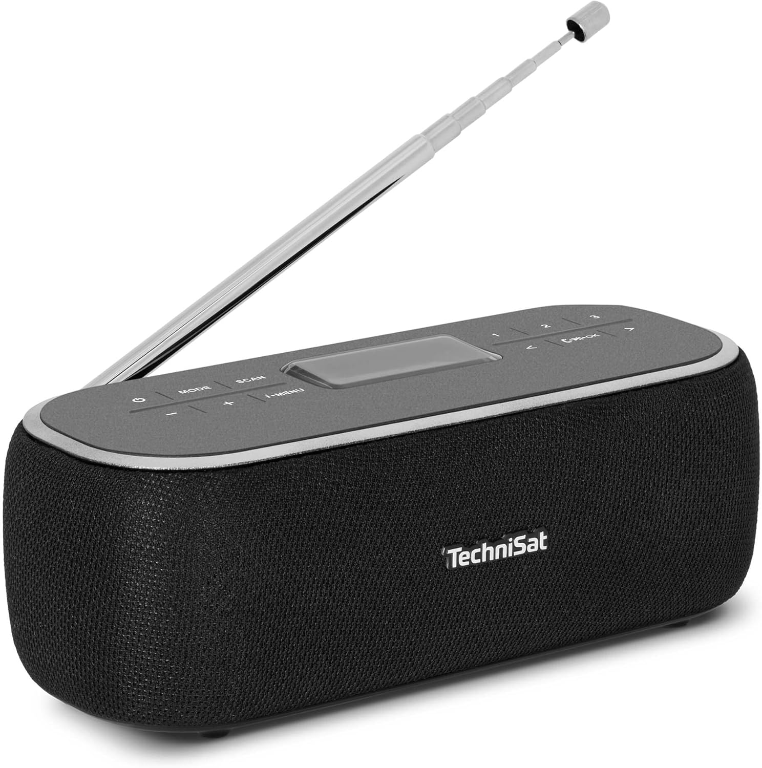 Technisat VIOLA BT 1 Portable Bluetooth Speaker with DAB+ Digital Radio (FM, DAB, Clock, Alarm Timer, Favourite Memory, LCD, Hands-Free Function, Aux-In, Battery, USB-C Charging Cable, 6 W) Black/Grey