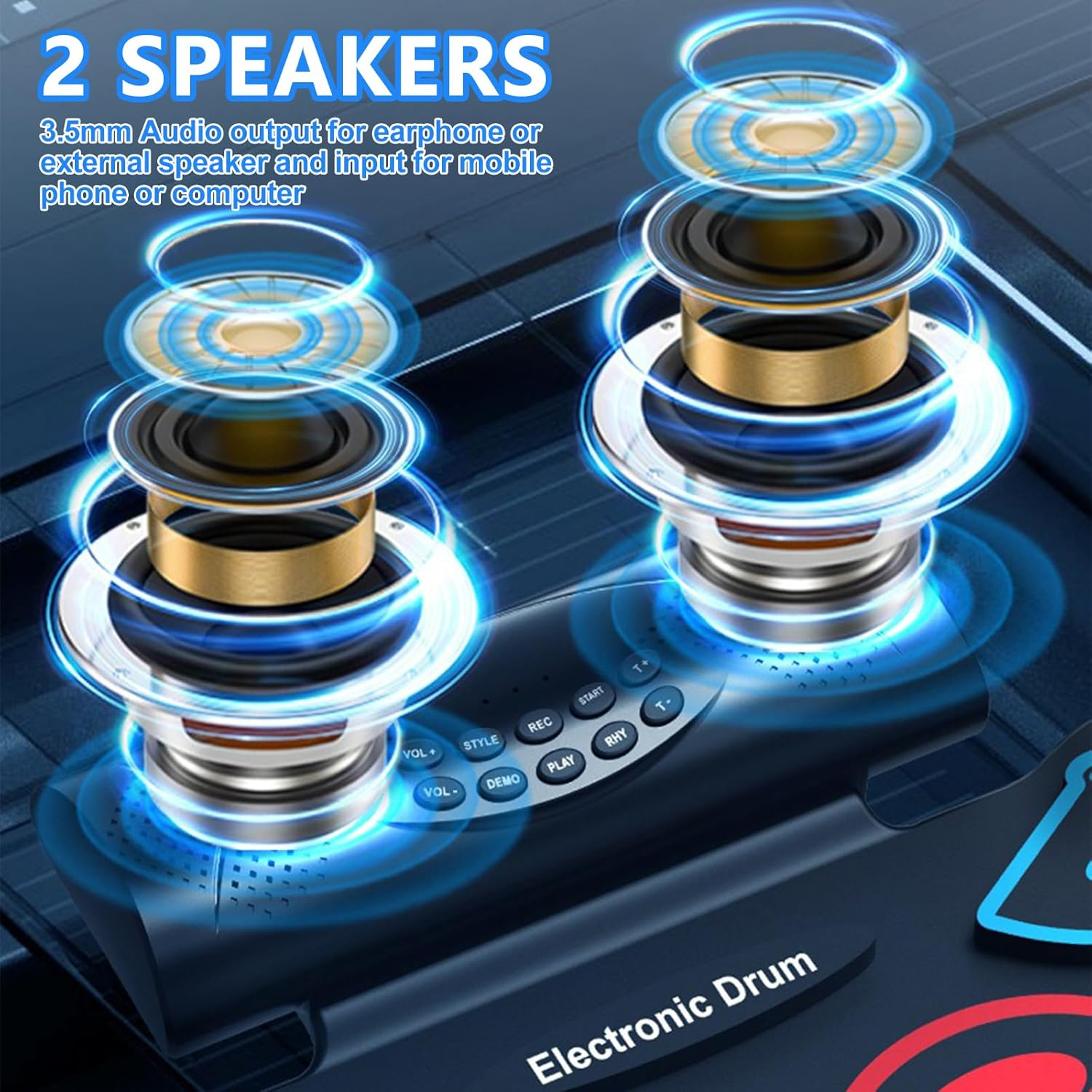 Electronic Drum Set, 9 Practice Drum Pads,Roll-Up Rechargeable Drum Set,Portable Digital Midi Practice Drum Pad for Beginners, Plus image number 4