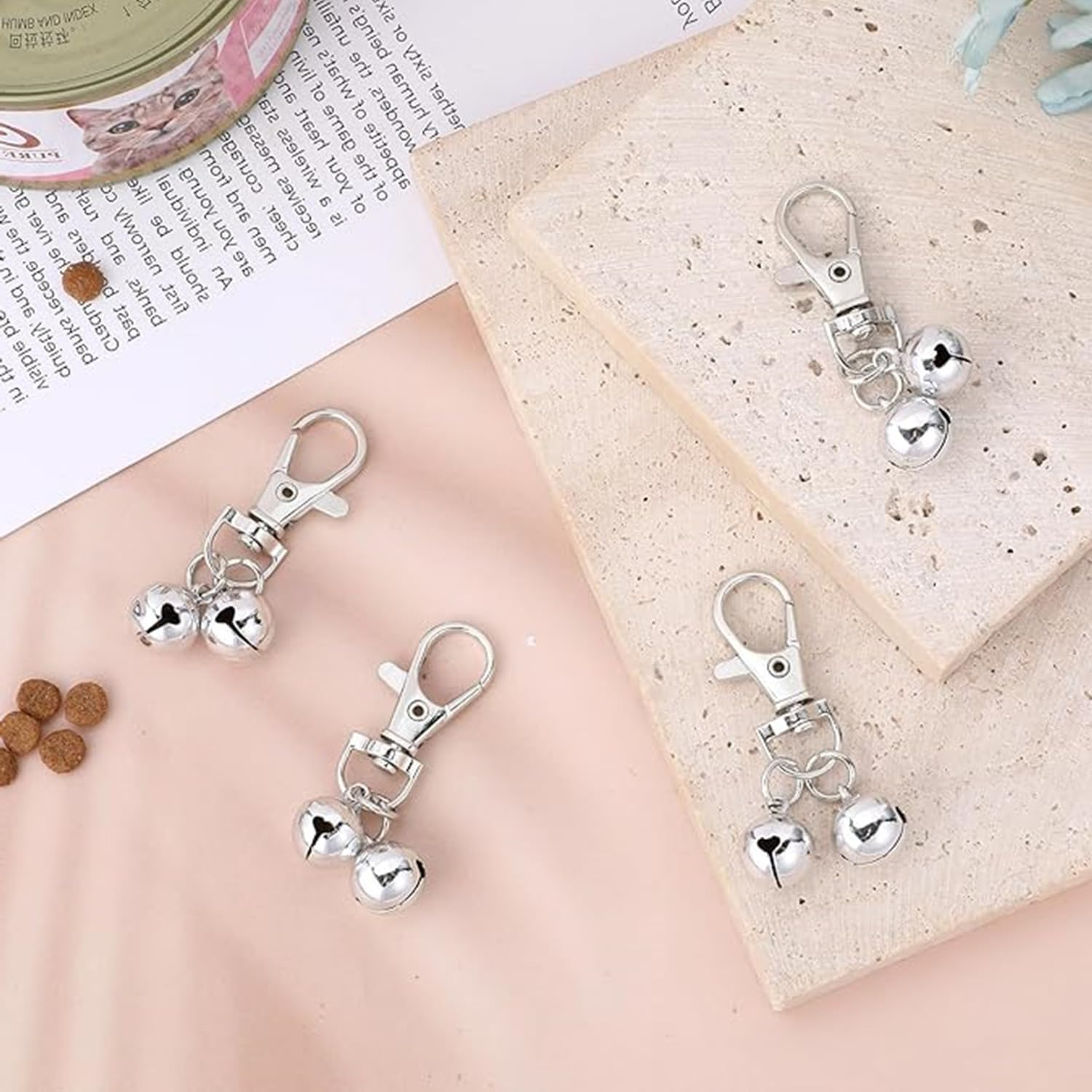 4 Pcs Mini Dog Collar Bells, Cat Bell, Silver Pet Pendant Accessories for Training, Loud Charms for Dogs and Cats