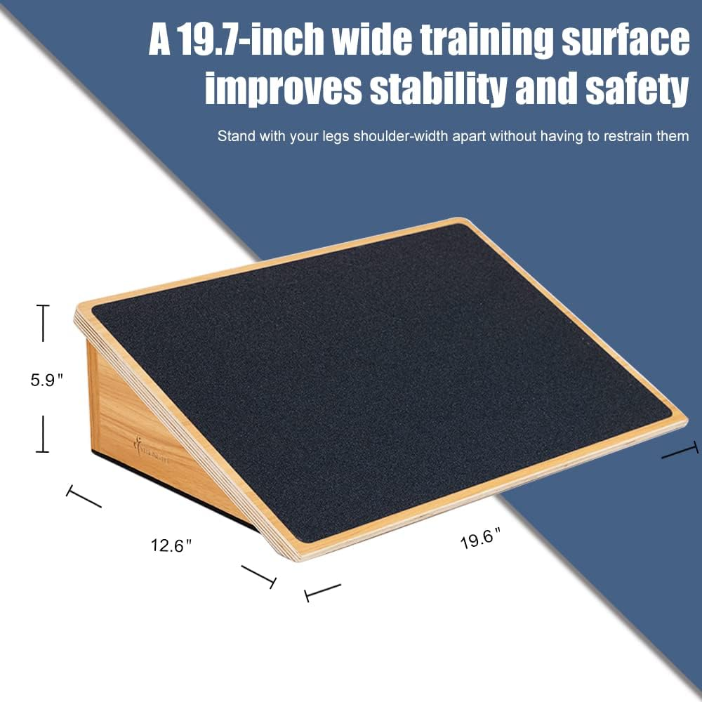 Strongtek Slant Board for Squats & Knee Training, Heavy-Duty Incline Board with Non-Slip Surface, Fixed 25&deg; Wooden Stretch Board, 1000 Lbs Capacity image number 4