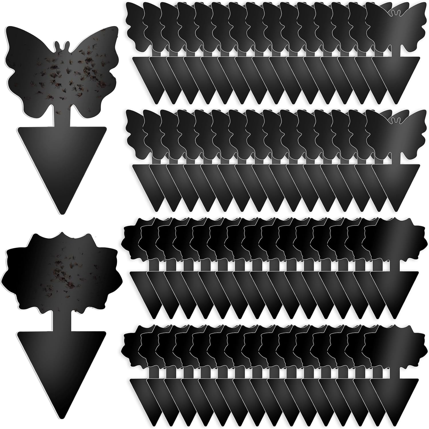 Fruit Fly Traps, 60 Pack Black Sticky Traps, Fungus Gnat Traps, Plant Fly Stickers for Indoor and Outdoor Use Protect the Plant image number 7
