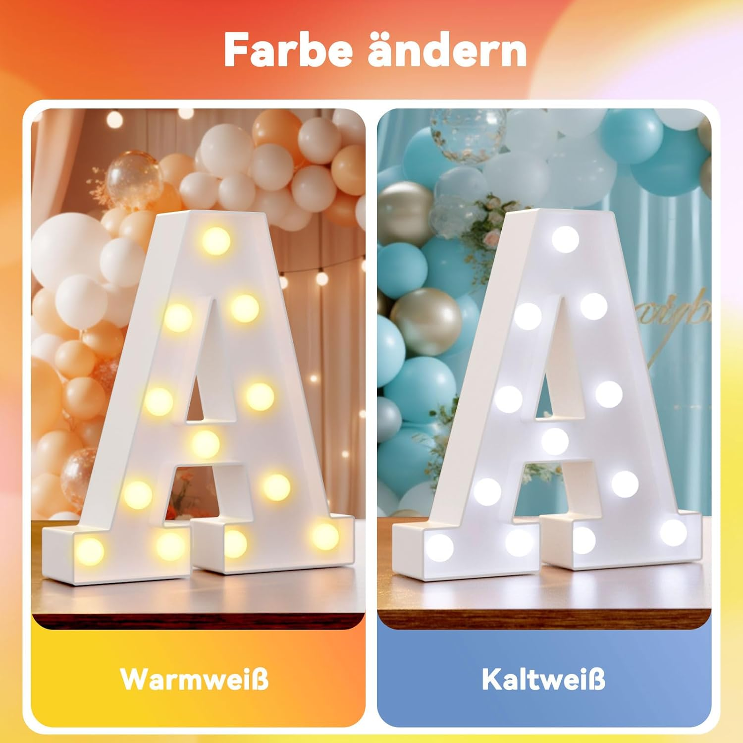 Ledido LED Light up Marquee Letters Sign - Cool & Warm Light up Letters for Birthday Decorations, LED Letter Lights for Proposal Wedding Grad Bar Home Bedroom Table Wall Party Decor, Letter S image number 6