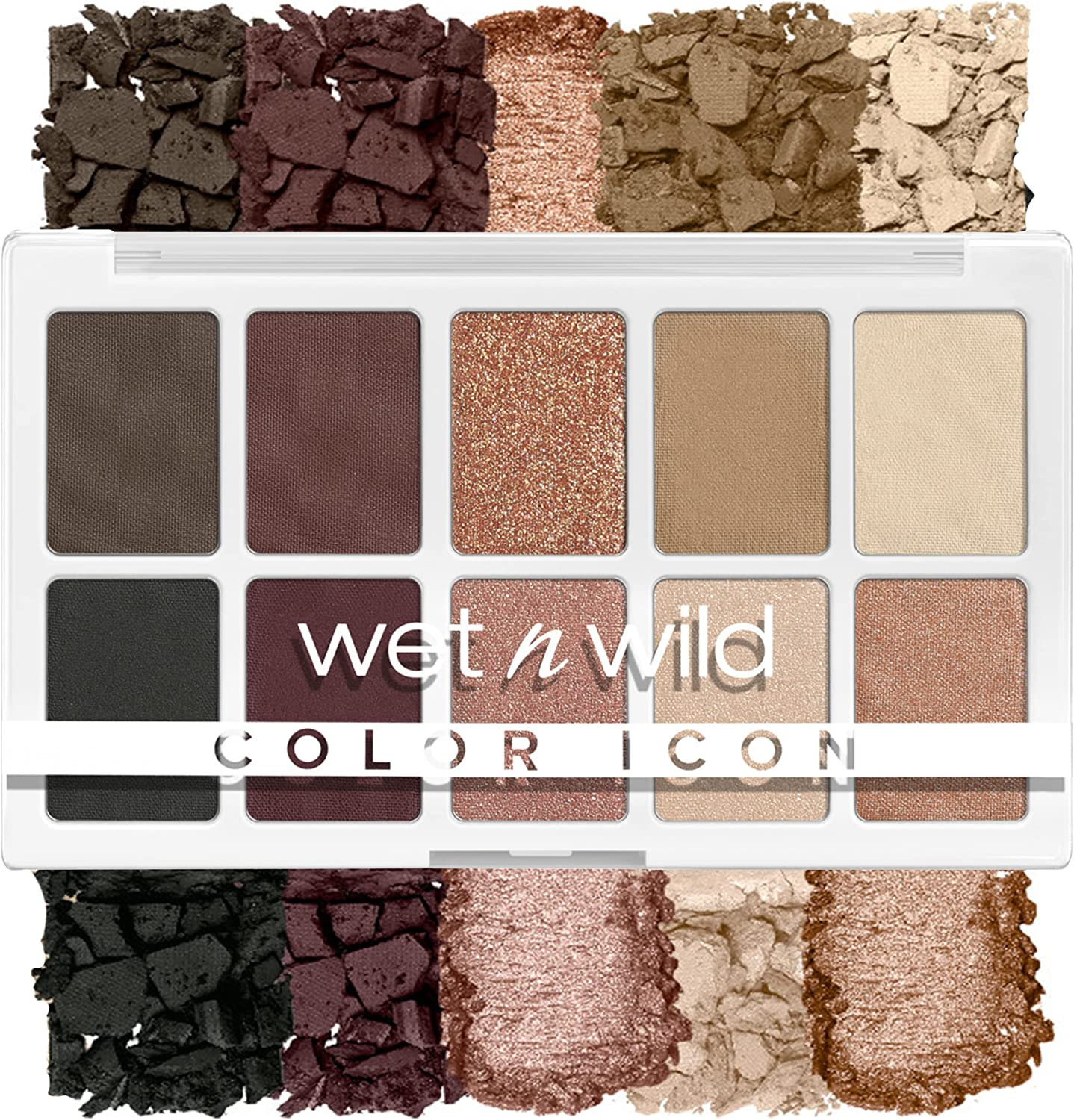Wet N Wild Color Icon 10-Pan Eyeshadow Makeup Palette, Blue Lights Off, Long Lasting, Shimmer, Metallic, Glittery, Matte, Rich Smooth Pigment, Cruelty Free