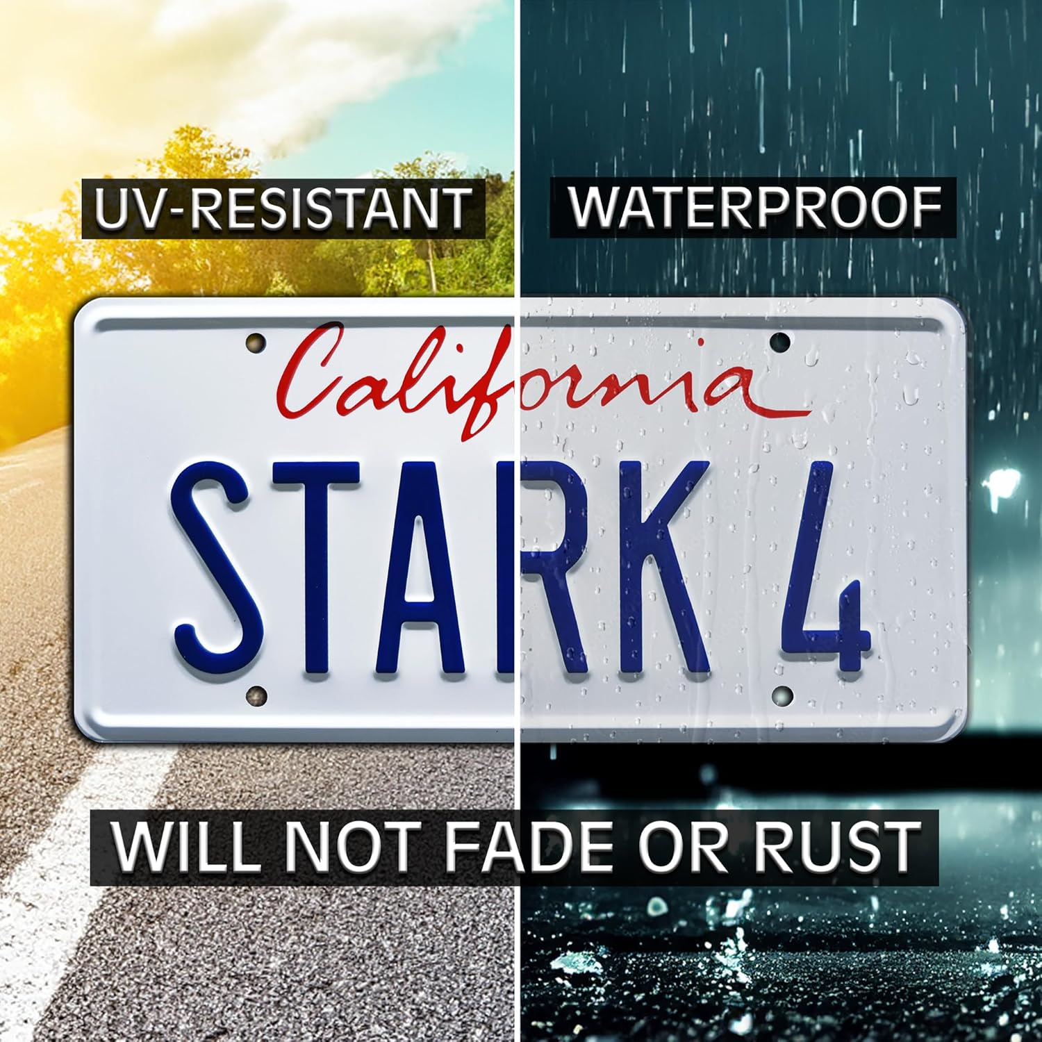 Iron Man | Stark 4 + 11 | Metal Stamped License Plates