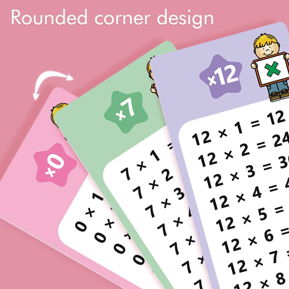 Lachilly 0-12 Multiplication Table Cards with 2 Dry Erase Pens, Educational Times Table Flashcards for Kids, Self Check Classroom Home Learning Aids, Elementary School Teacher Teaching Aids, 15 Cards image number 3