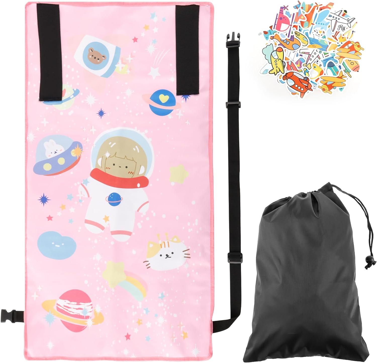 Kids Airplane Bed Toddler Plane Bed Baby Airplane Bed Kids Airplane Footrest Toddler Plane Seat Extender Kids Airplane Seat Extender Airplane Kids Bed for Flying Flights (Pink) image number 1