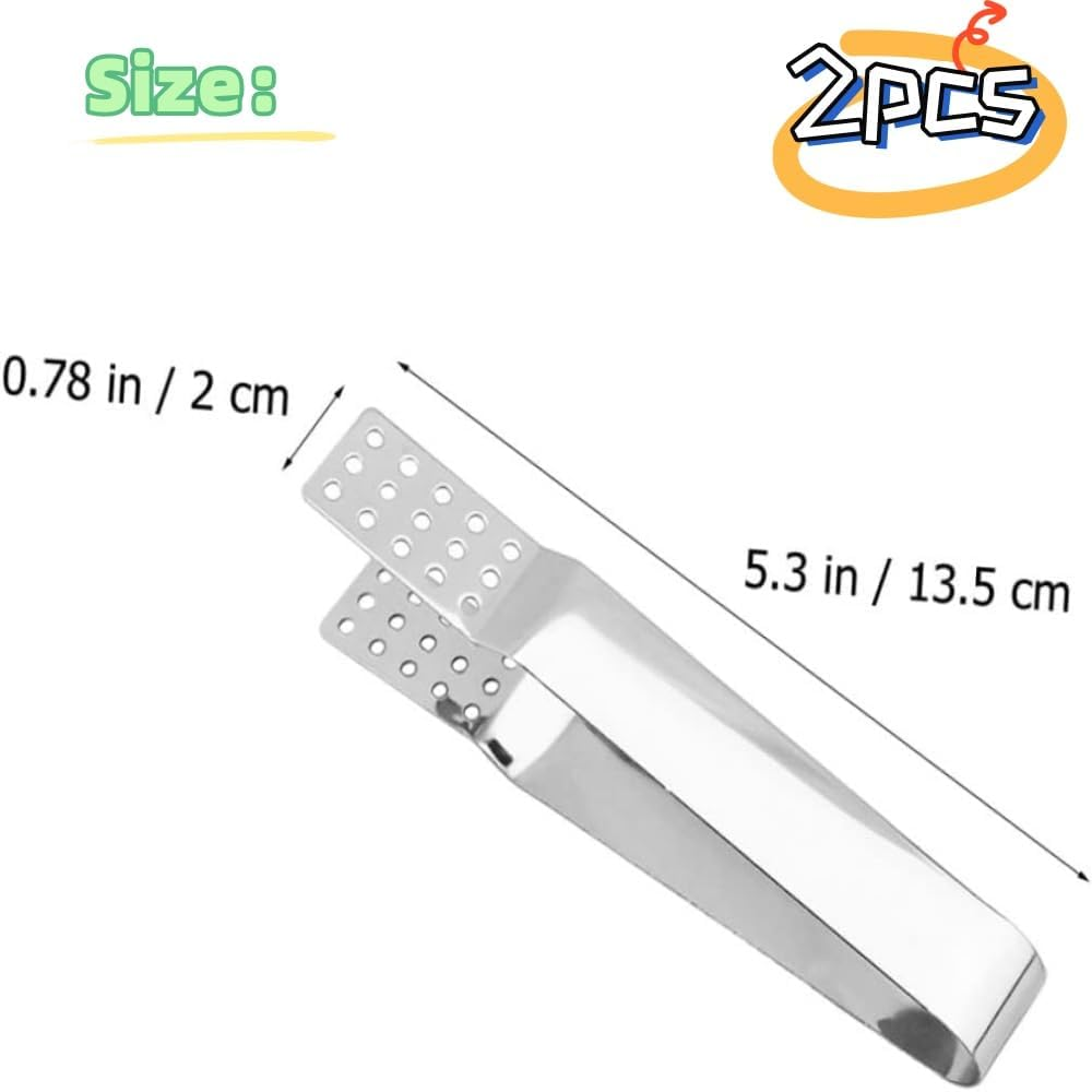 DACUAN Tea Bag Squeezer Tongs, 2Pack Stainless Steel Tong Tea Strainer Loose Leaves with Hole Kitchen Tea Sugar Ice Tong, Teabag Squeezer Strainer Holder image number 4