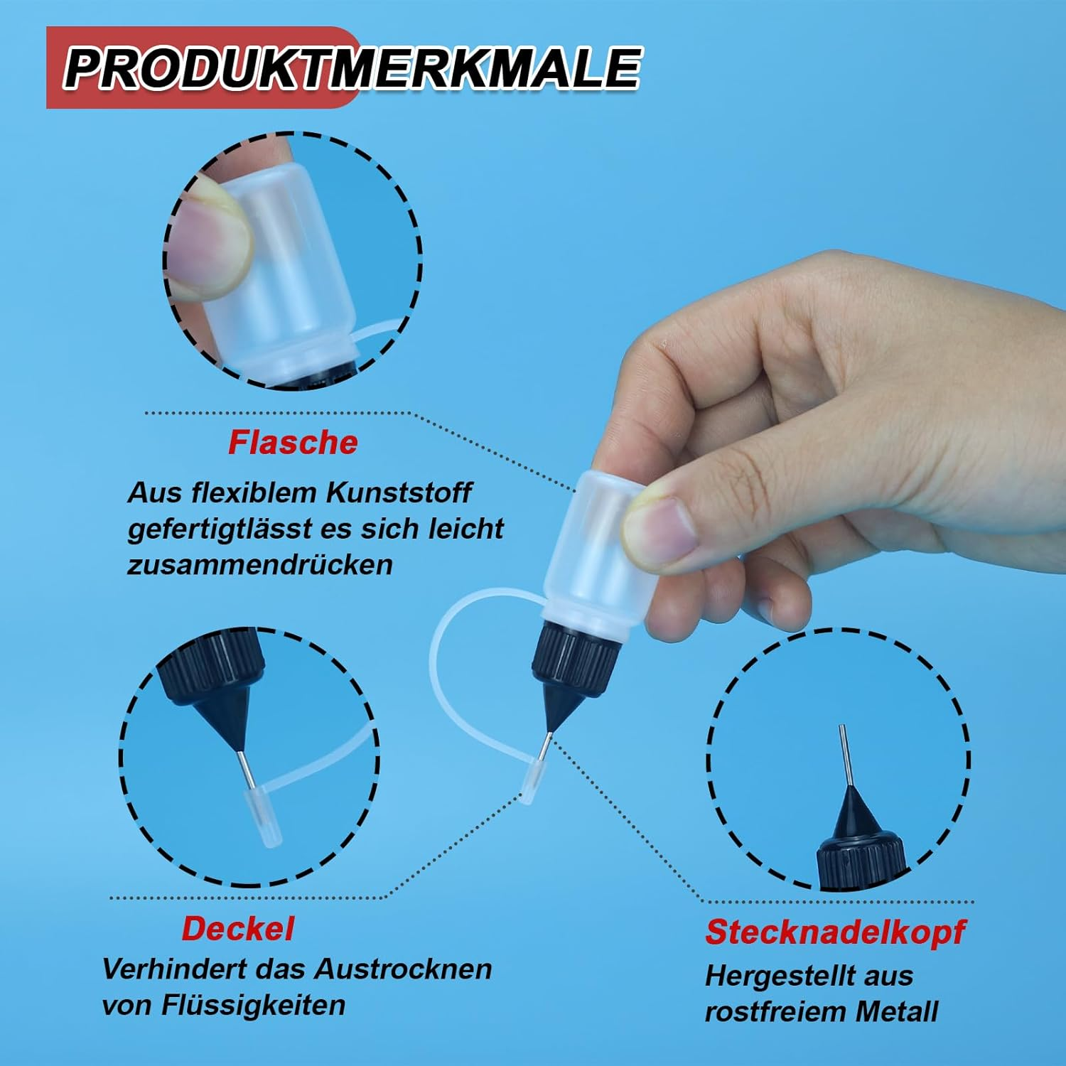 Pack of 18 Precision Tip Applicator Bottles Transparent Glue Bottles Dropper Bottles for Liquids Plastic for DIY Quilling Crafts, Acrylic Painting (5 Ml X 18) image number 1