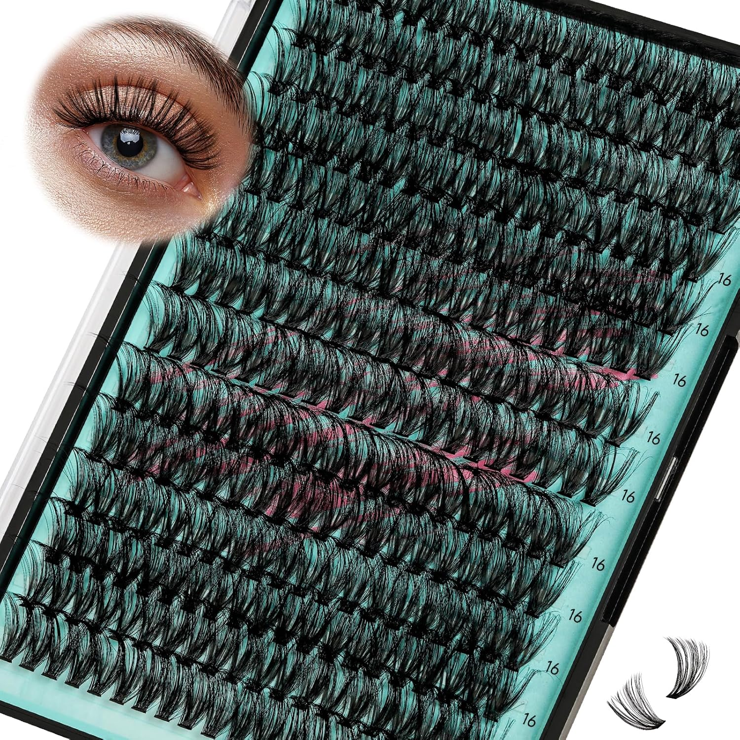 Lash Clusters 280Pcs 30D Eyelashes Cluster D Curl Individual Wispy Lashes Cluster for DIY Cluster Eyelash Extensions at Home for Beginners (30D,10Mm) image number 6