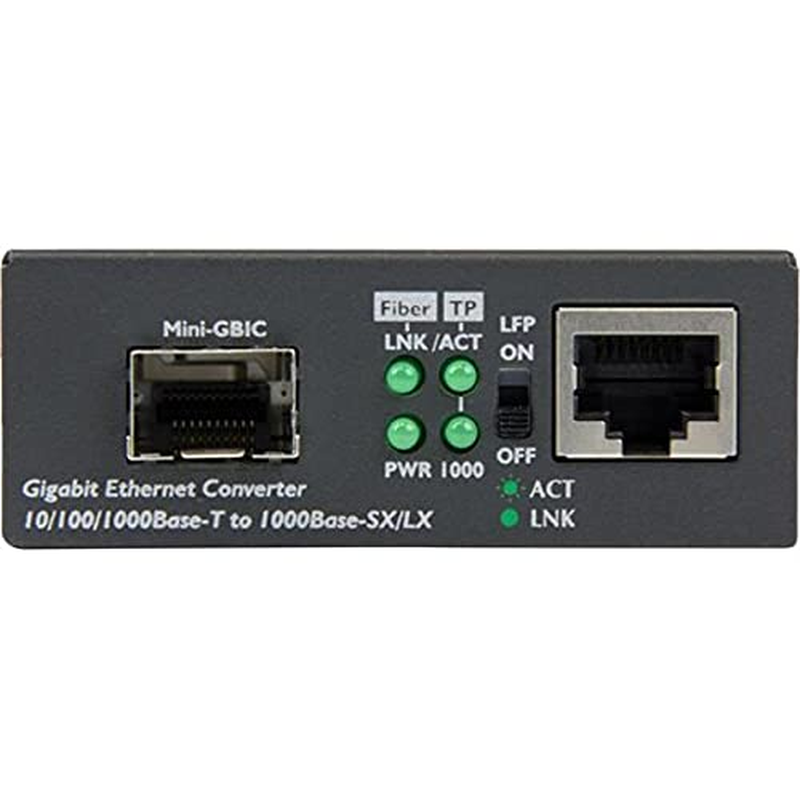 Startech.Com Gigabit Ethernet Fiber Media Converter with Open SFP Slot - Supports 10/100/1000 Networks - Copper to Fiber Media Converter image number 2