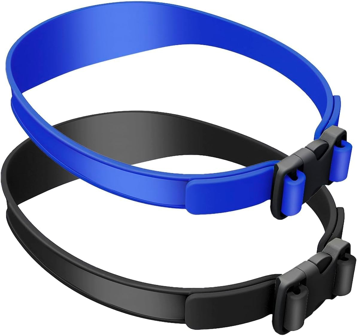 Curved Soft Silicone Haircut Band Haircut Guide, 2Pcs Adjustable Haircut Guide Curved Silicone Haircut Band,Curved Silicone Haircut Bands, Hair Trimming Guide Band,Silicone Curved Haircut Band (Black+Blue) image number 4