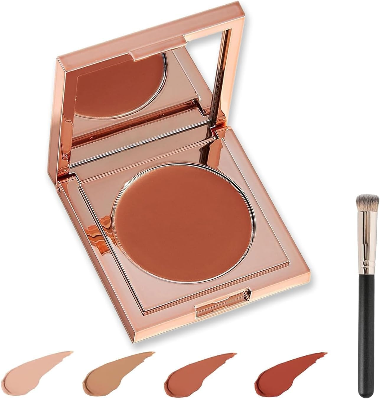 Colored Clay Cc Undereye Corrector,Color Corrector for Dark Circles with Brush, Conceal & Brighten Dark Circles,Under Eye Hydrating Concealer for Women (Natural, One Size)