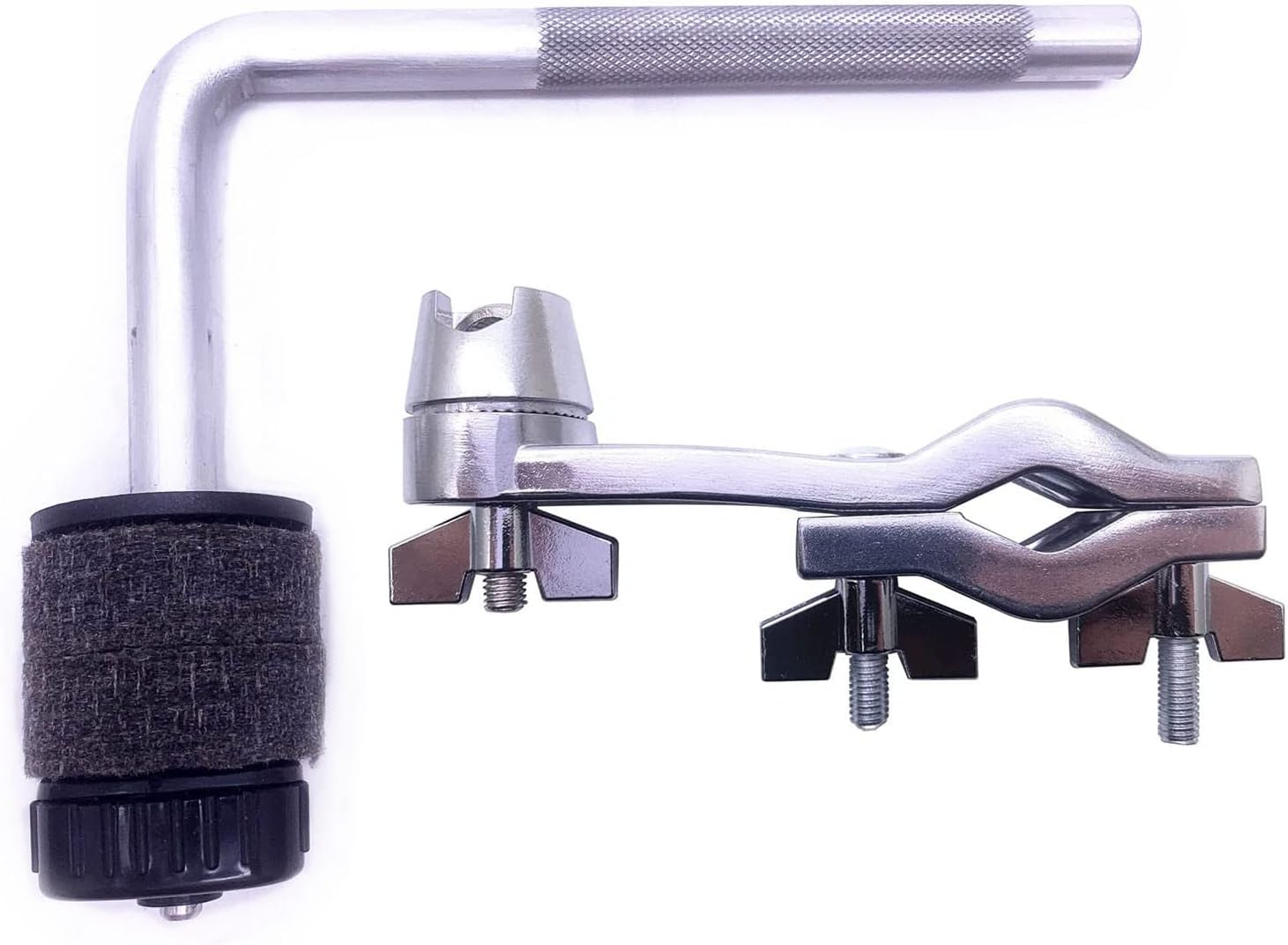 Jiayouy Drum Set Mounting Clamp Chrome Cymbal Boom Arm with Clamp Holder Bracket Percussion Instrument Accessories Silver