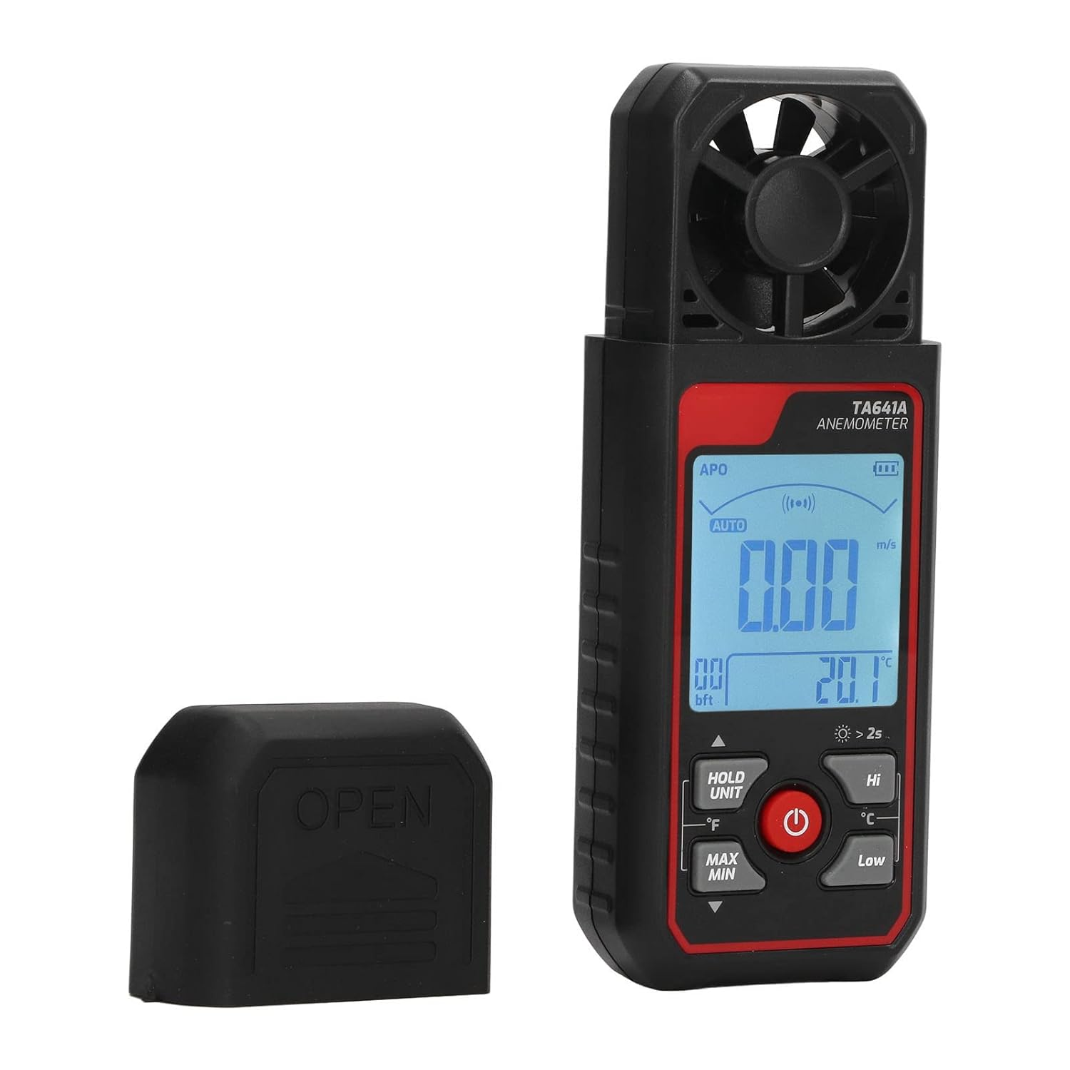 Tbest Handheld Digital Anemometer with 8 Blades, High Accuracy Wind Speed Meter 0.06‑30.0Ms-Ideal for Wind Speed Testing Gauges image number 4