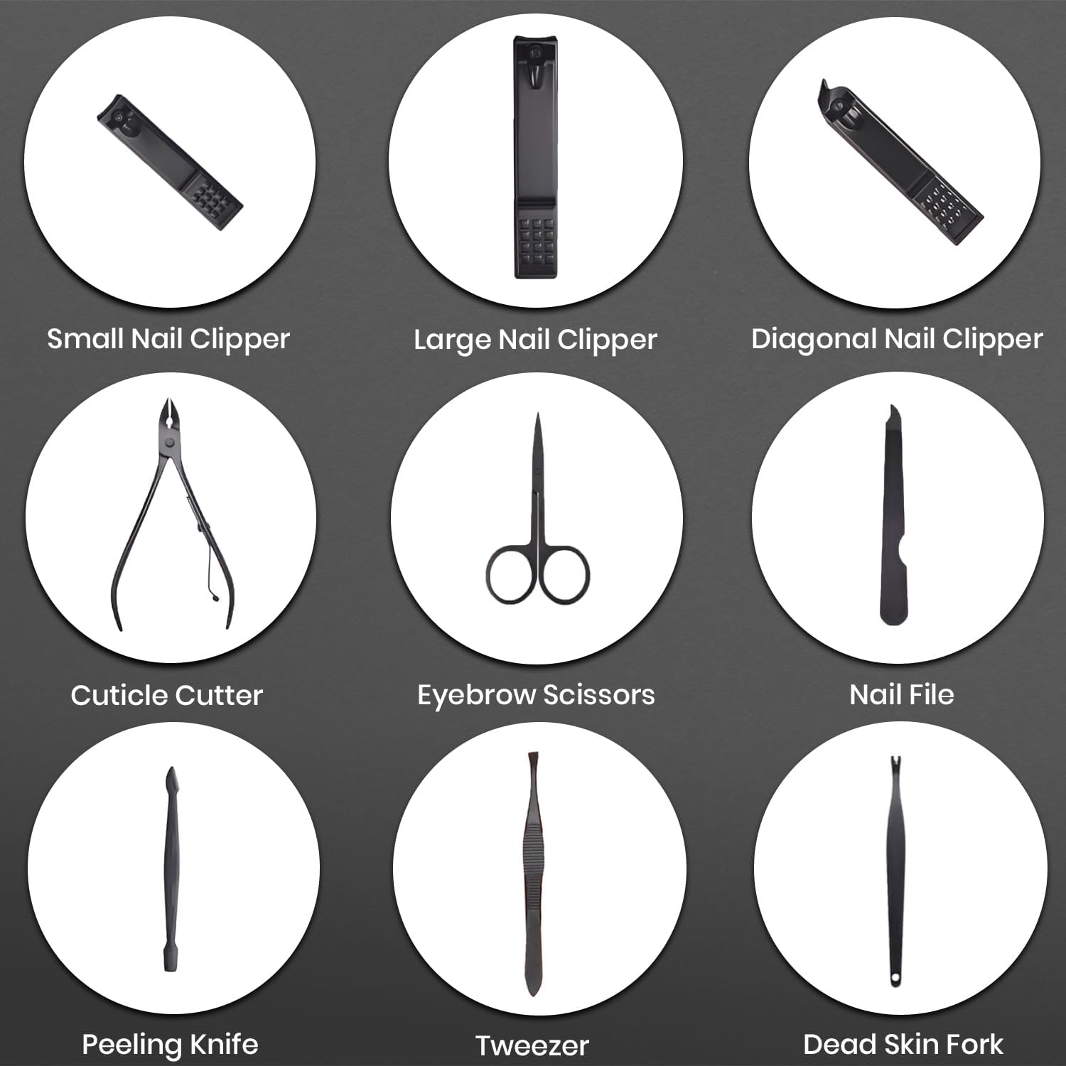 18 in 1 Professional Manicure Set, Stainless Steel Nail Clippers Set, Portable Grooming Kit for Women & Men, Pedicure Kit for Personal Care with Luxurious Travel Leather Case, 18 Pcs Clippers Tools image number 1