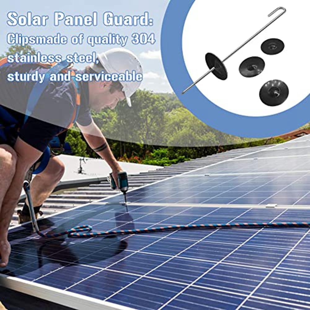 Aribrnten 100 Packs Solar Panel Guard Clips, Stainless Steel Wire Fence Fasteners Animal Guard Roll Kit for Solar Panel image number 6