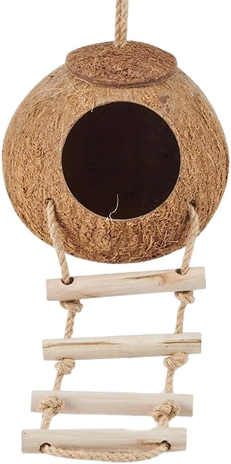 AIMALL Bird'S Nest Parrot Coconut Shell Nest Bed, Large Size Tiger Skin Peony Xuan Feng Pearl Bird Cage Special Warm Straw Toy, 13.5-15Cm (5.31-5.9 Inches)