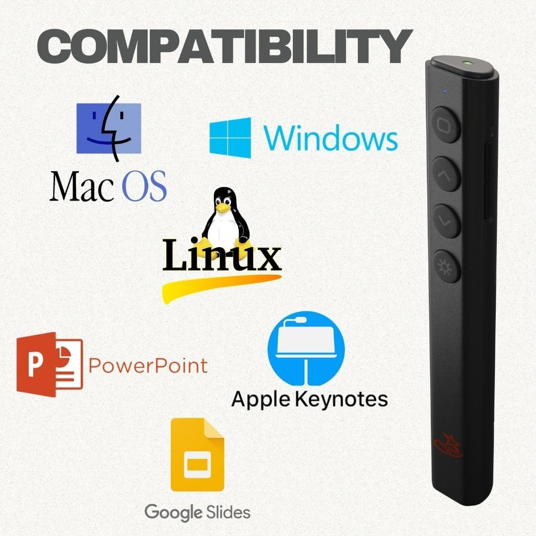 Red Star Tec PR-819V Presentation Clicker- Wireless Presenter Powerpoint Clicker with Red Laser Pointer for Presentations, Suitable for School and Business Use image number 4