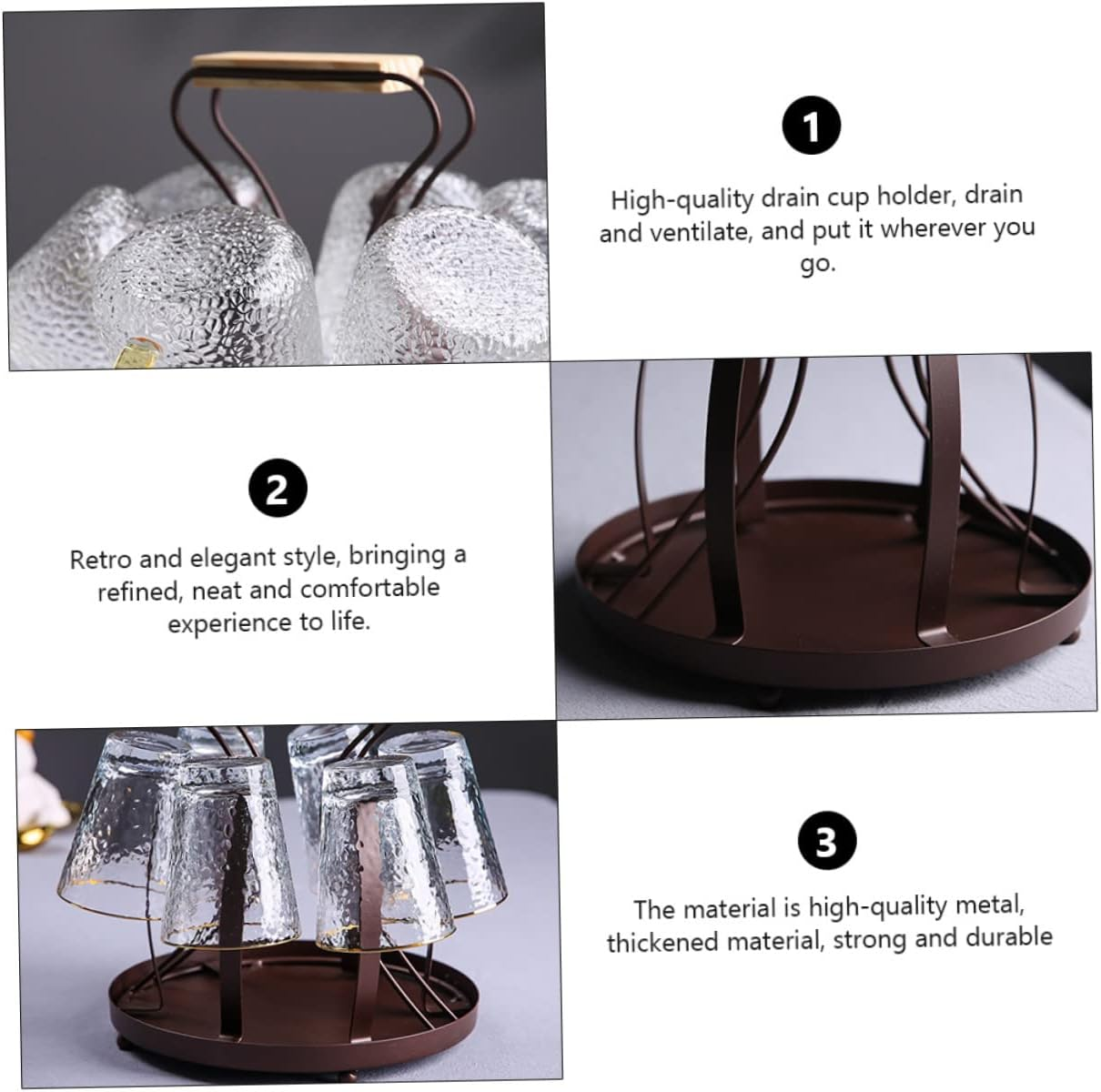 Zerodeko Mug Rack Cup Organizer Metal Design Capacity Rust-Resistant Kitchen Storage image number 4