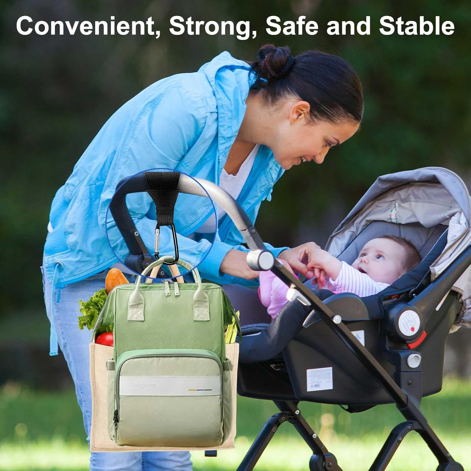 4 Pcs Guoluvsoo Stroller Hooks, Multifunction Stroller Hooks for Bags, Diaper Bags, Purse, Shopping, Backpack, Universal Stroller Clips and Hooks, Mommy Hook, Stroller Accessories image number 2