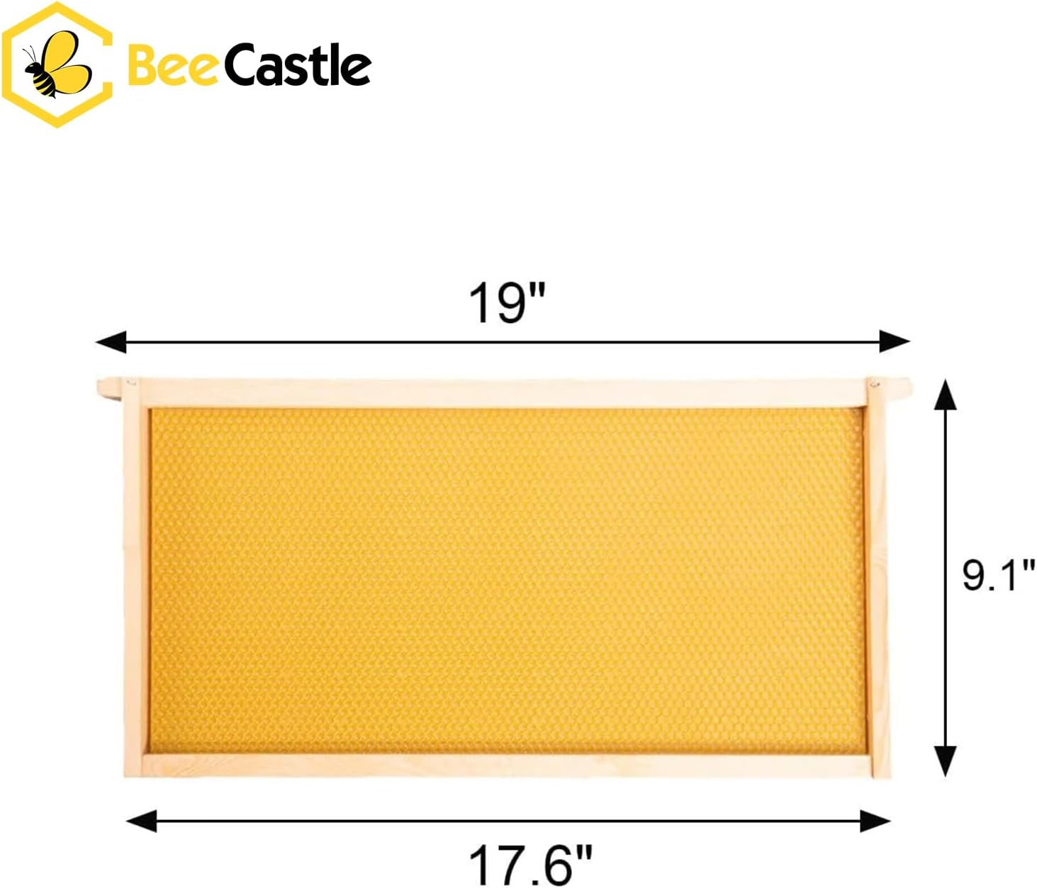 10 Beehive Frame with Beeswax Coated Plastic Foundation Sheet,Deep Frame Kit with Foundation Beekeeping Supplies (Yellow)